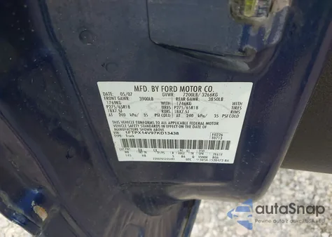 2007 Ford F-150 Fx4/Lariat/Xl/Xlt z USA, uszkodzony, nr VIN 1FTPX14V97KD13438